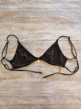 Beach Bunny Sparkling Black Swim Top Size L